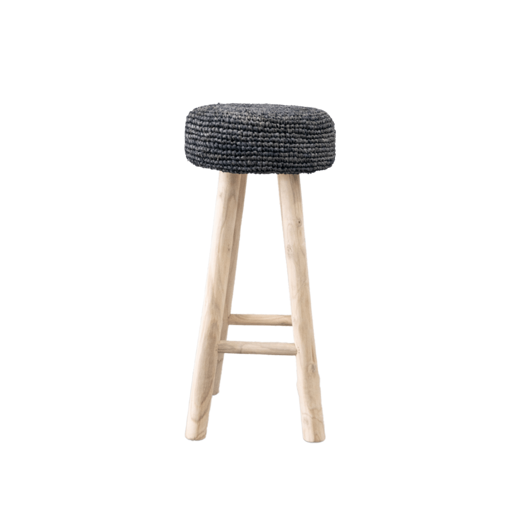 Zoco Home Furniture Raffia Bar stool | Black