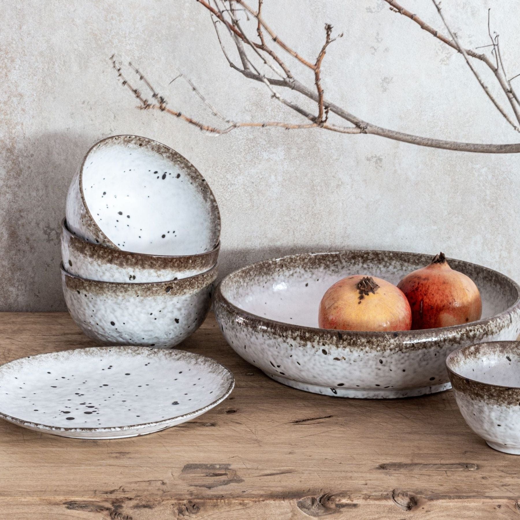 Zoco Home Kitchenware Stoneware Bowl | White/Brown 15x8cm