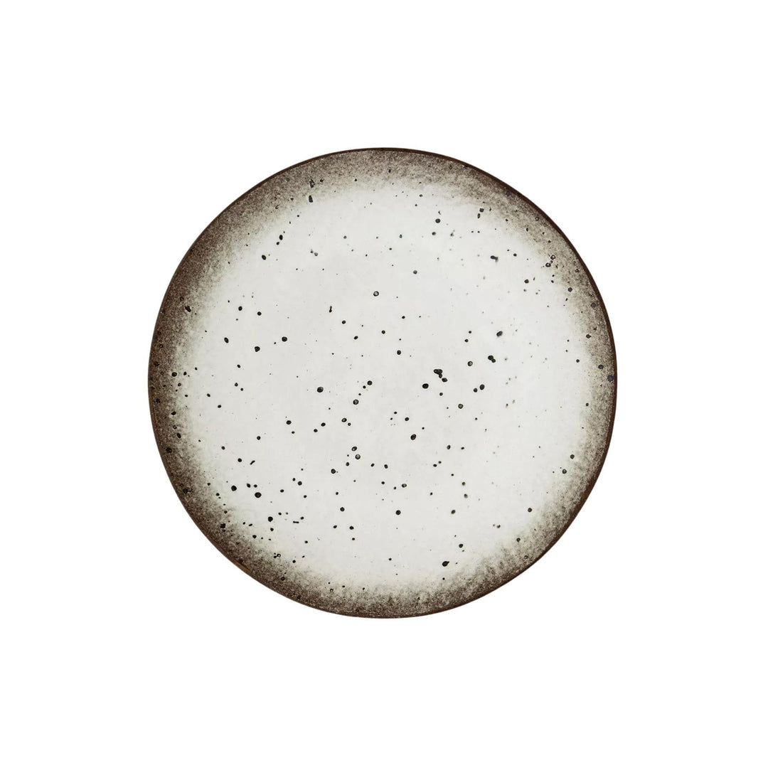 Zoco Home Stoneware Plate | White/Brown 28cm