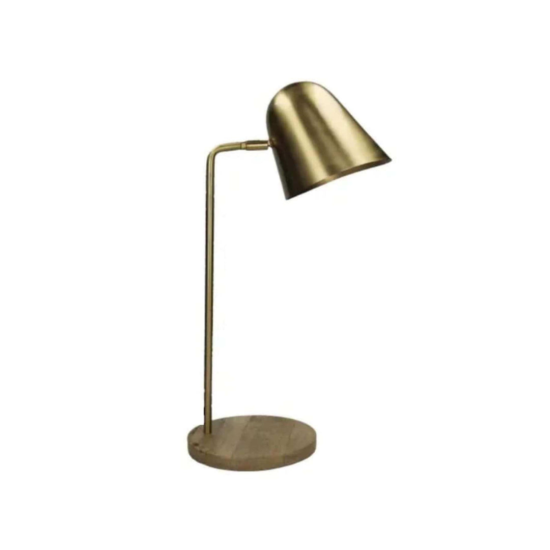 Zoco Home Lighting Table Lamp With Wooden Base | Gold | 55x30cm