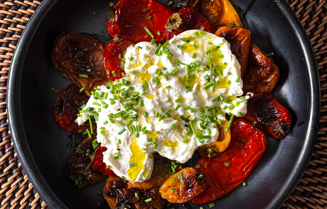 Recipes | Roasted Peppers with Burrata