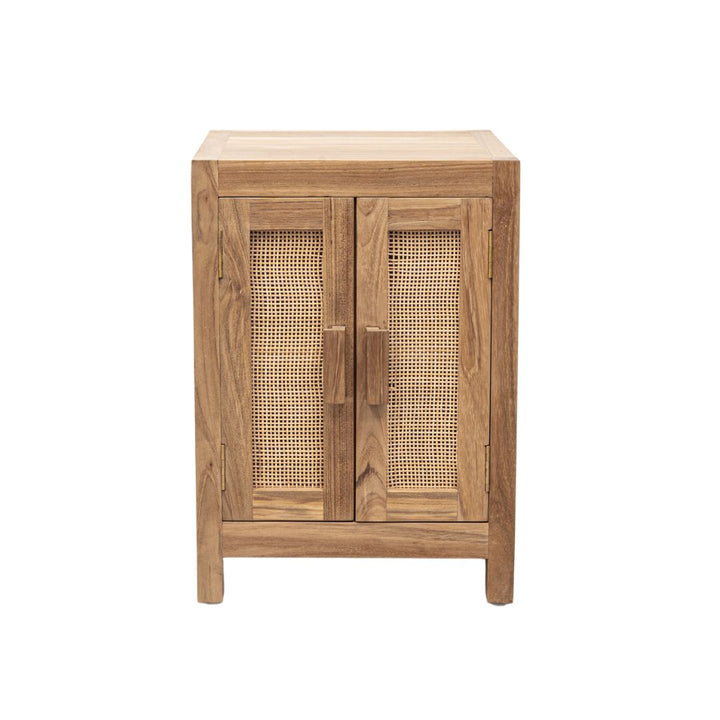 Teak & Rattan Nightstand