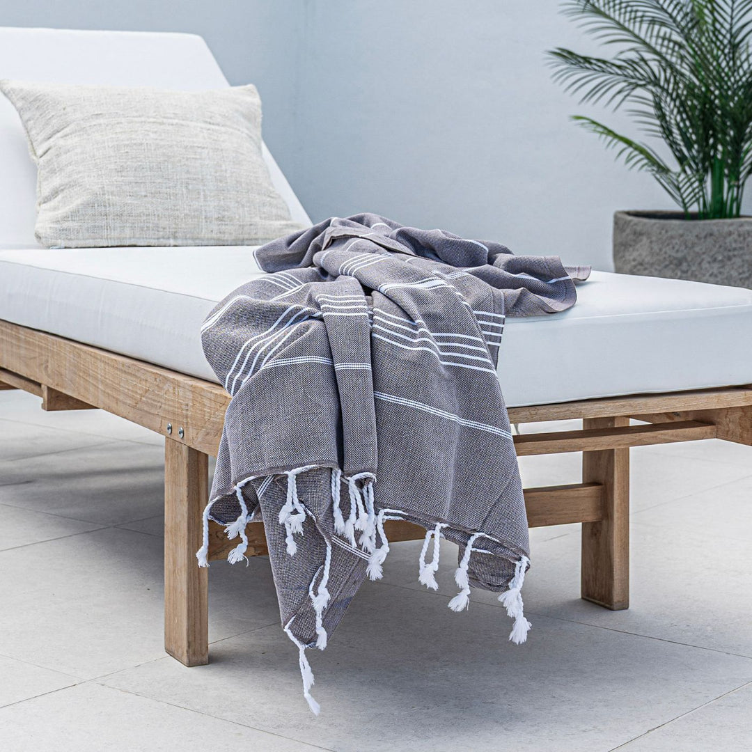 Fouta Stripe Towel | Brown 90x175cm