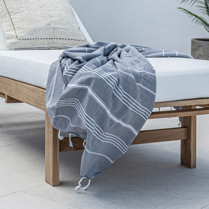 Toalla Fouta Rayas | Gris Carbón 90x175cm