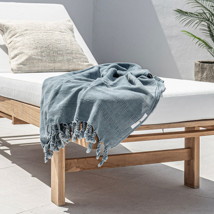 Toalla Fouta | Azul Lavado a la Piedra 90x170cm
