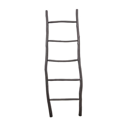 Escalera toallero decorativo Freya de teca negra | 165cm