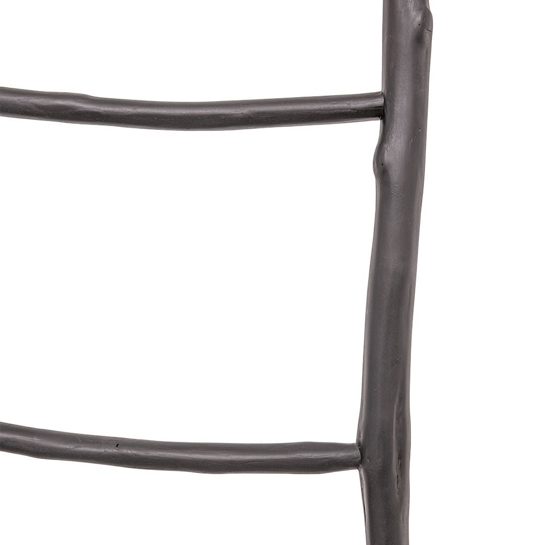 Escalera toallero decorativo Freya de teca negra | 165cm