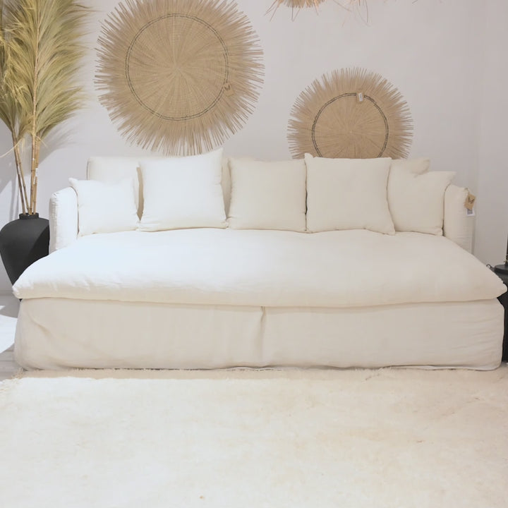 Tarifa Linen Lounge Sofa | 240x190x80cm