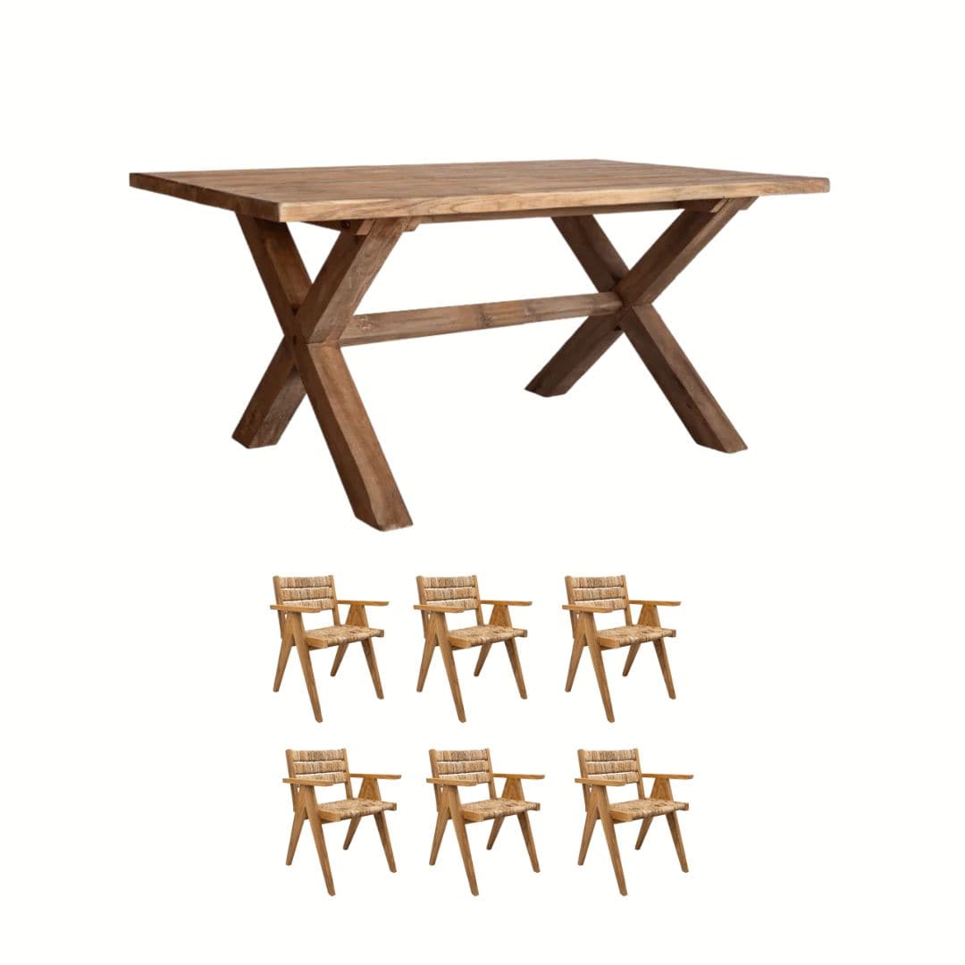 Zoco Home Bundle Abaca x Munduk Dining Furniture Set