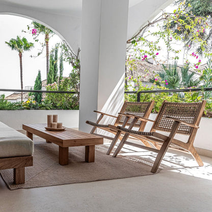 Zoco Home Outdoor/Chair/Dining Acacia Lounge Chair | 68x80x74cm