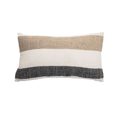 Zoco Home Coussin rectangulaire Amaira à rayures horizontales | 50 x 30 cm