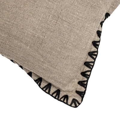 Zoco Home Amaira Rechteckiges Kissen mit Paspelierung Schwarz | 60 x 40 cm