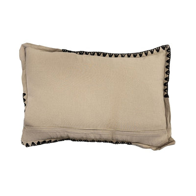 Zoco Home Amaira Rechteckiges Kissen mit Paspelierung Schwarz | 60 x 40 cm