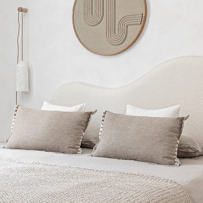 Zoco Home Coussin rectangulaire Amaira avec passepoil, blanc | 60 x 40 cm