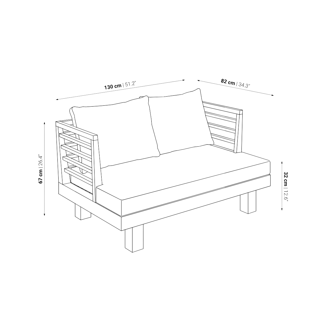 Zoco Home Outdoor/Sofa Amaya Two Seater Sofa | White