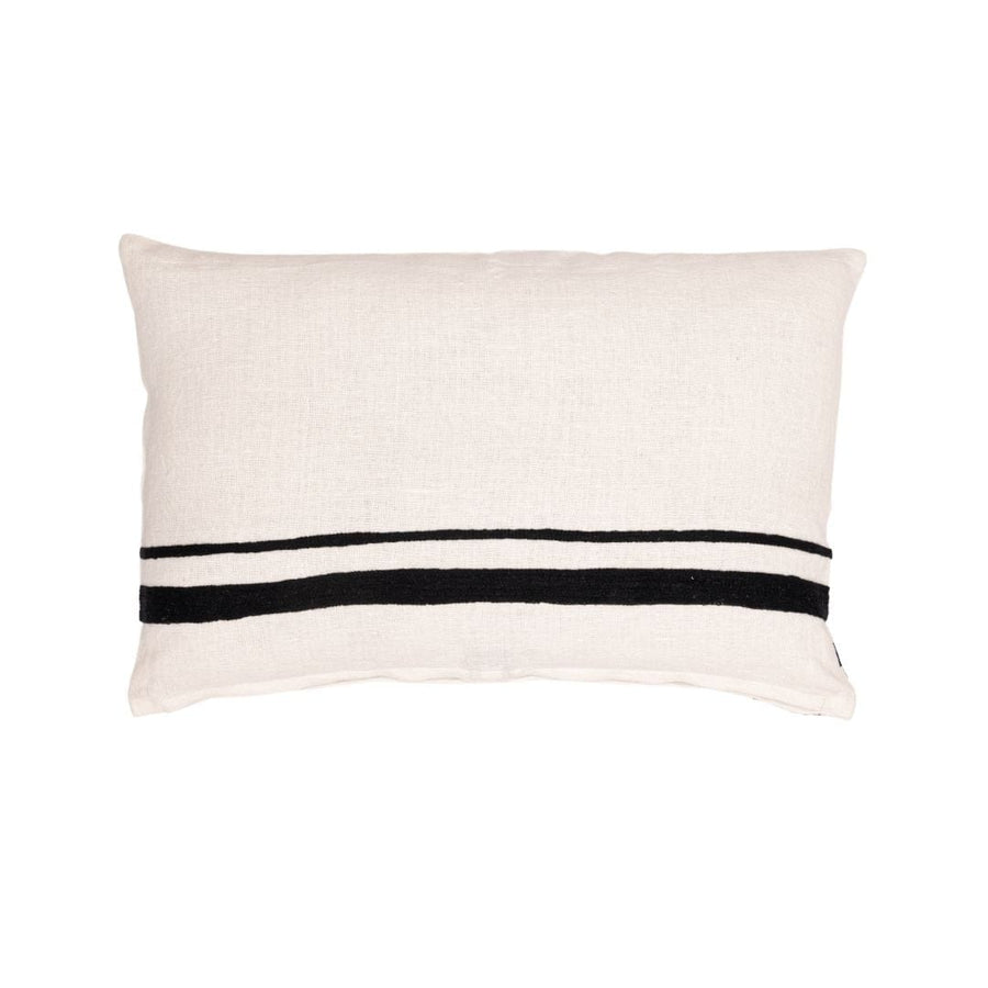 Zoco Home Arias Linen Cushion Cover | White/Black 40x60cm