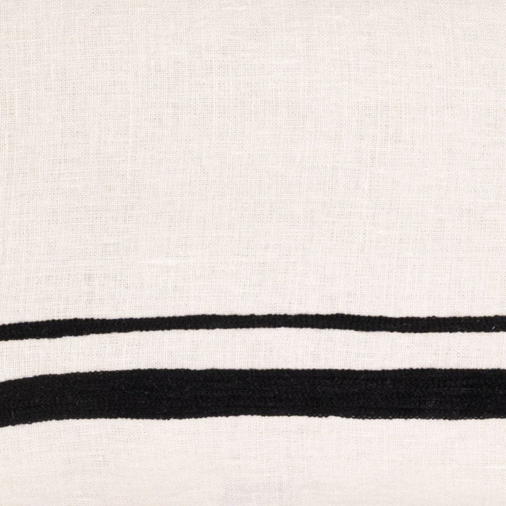 Zoco Home Arias Linen Cushion Cover | White/Black 40x60cm