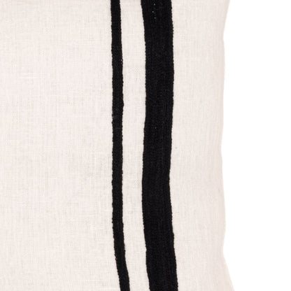 Zoco Home Arias Linen Cushion Cover | White/Black 45x45cm