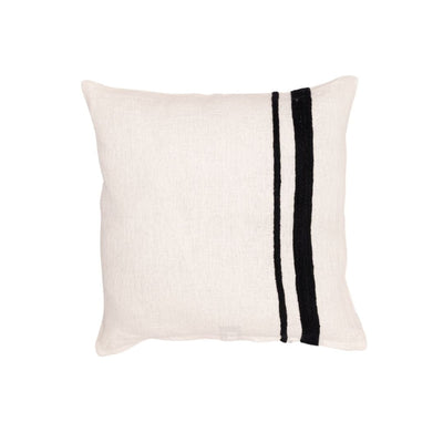 Zoco Home Arias - Fodera per cuscino in lino | Bianco/Nero 45x45 cm