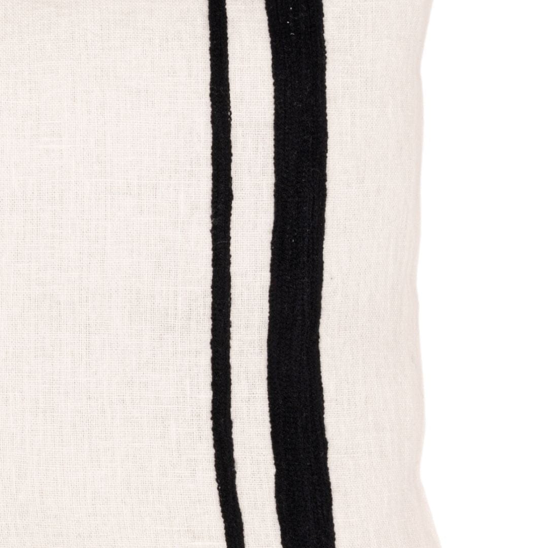 Zoco Home Decor/Textile Arias Linen Cushion Cover | White/Black 45x45cm