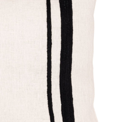 Zoco Home Arias - Fodera per cuscino in lino | Bianco/Nero 45x45 cm