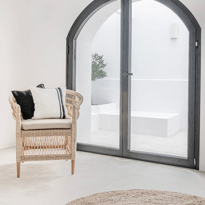Zoco Home Arias - Fodera per cuscino in lino | Bianco/Nero 45x45 cm