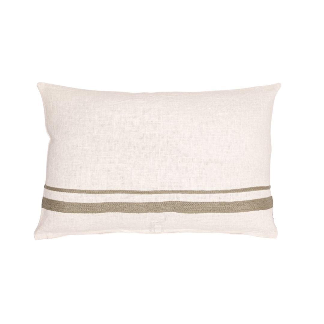Zoco Home Arias Linen Cushion Cover | White/Natural 40x60cm