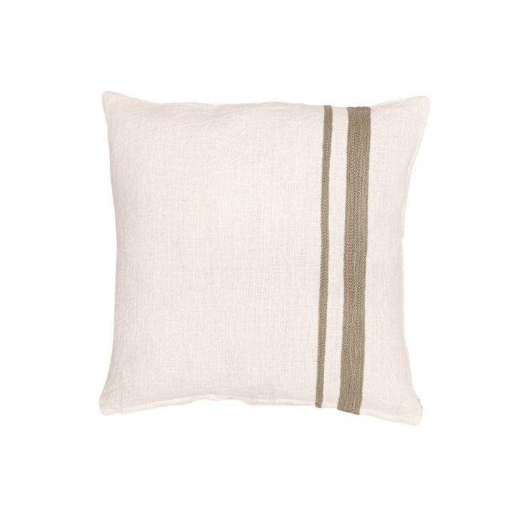 Zoco Home Arias Linen Cushion Cover | White/Natural 45x45cm