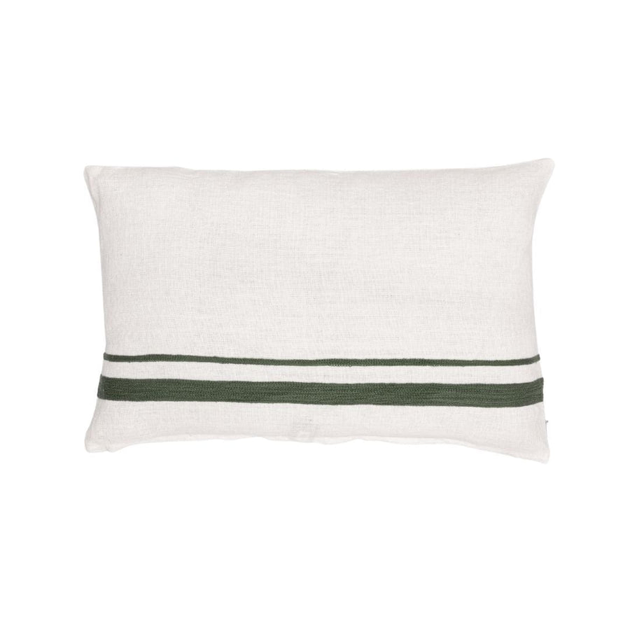 Zoco Home Arias Linen Cushion Cover | White/Olive 40x60cm