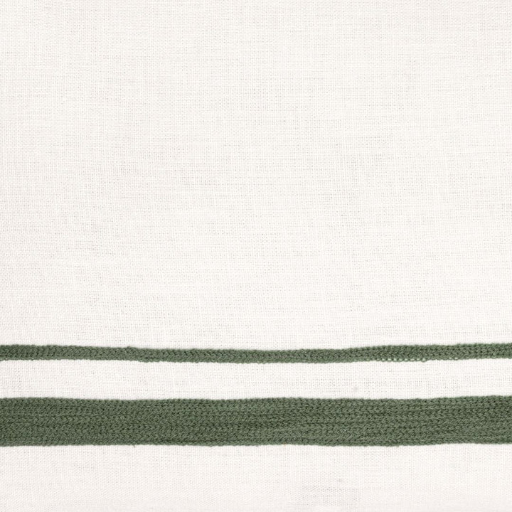 Zoco Home Arias Linen Cushion Cover | White/Olive 40x60cm