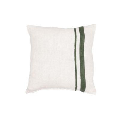 Zoco Home Fodera per cuscino in lino Arias | Bianco/Oliva 45x45 cm