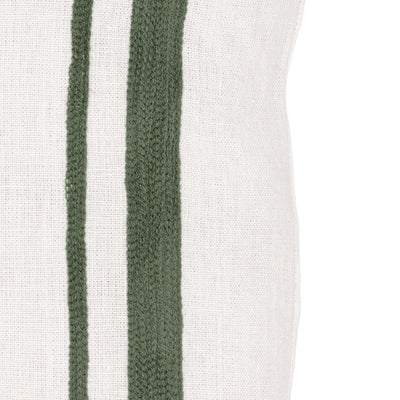 Zoco Home Fodera per cuscino in lino Arias | Bianco/Oliva 45x45 cm