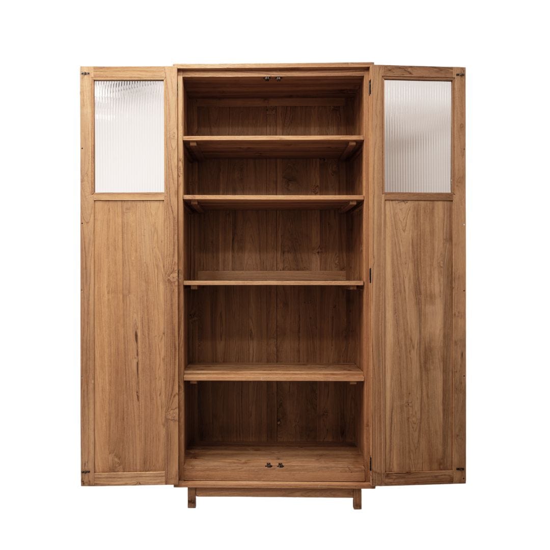 Zoco Home Cabinet Arye Cabinet | Teak & Monoglass Doors