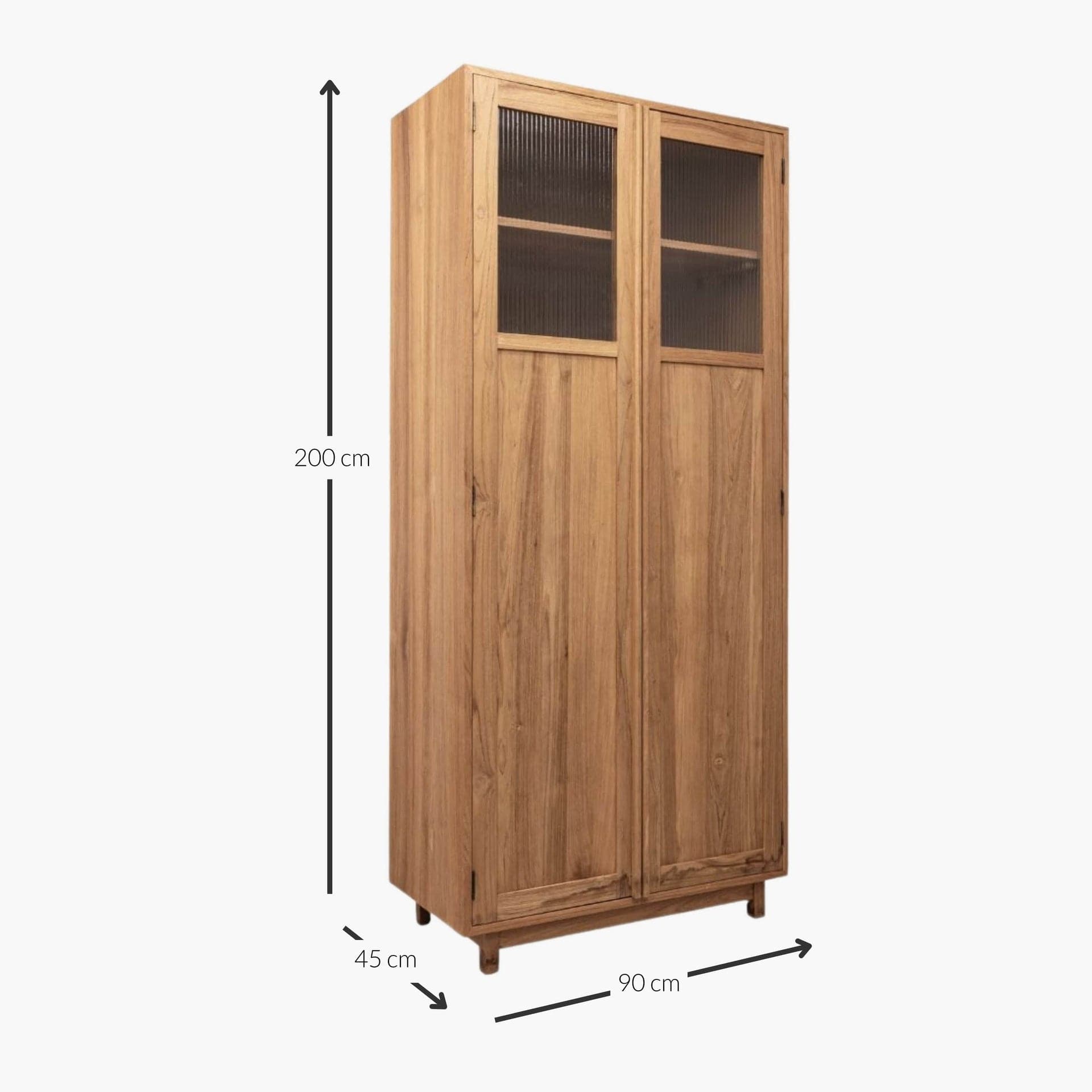 Zoco Home Furniture/Storage Arye Cabinet | Teak & Monoglass Doors