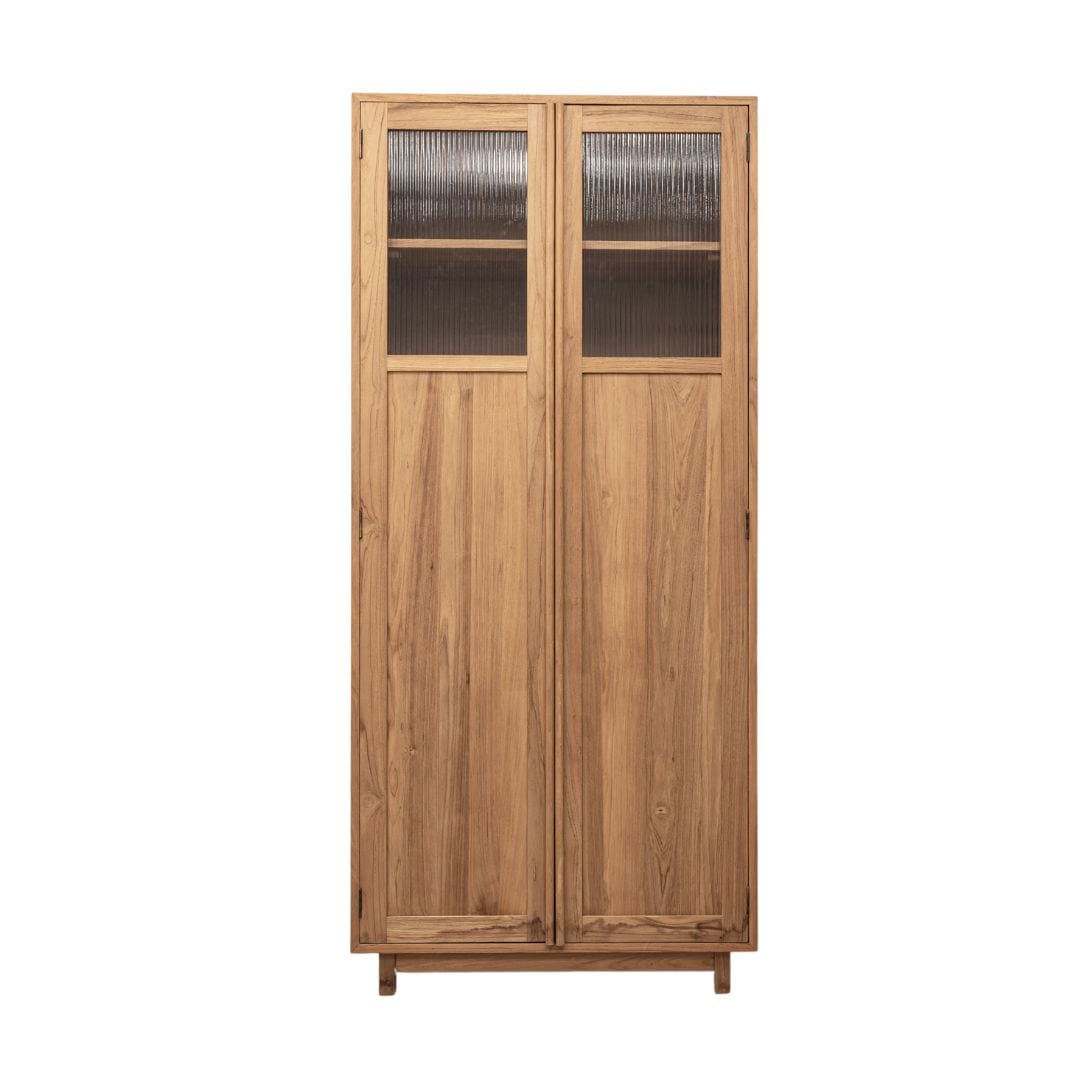 Zoco Home Furniture/Storage Arye Cabinet | Teak & Monoglass Doors