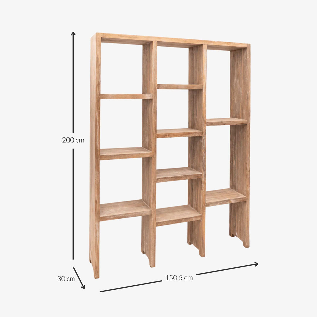 Zoco Home Baik Bookcase | Light Waxed 150x30x200cm