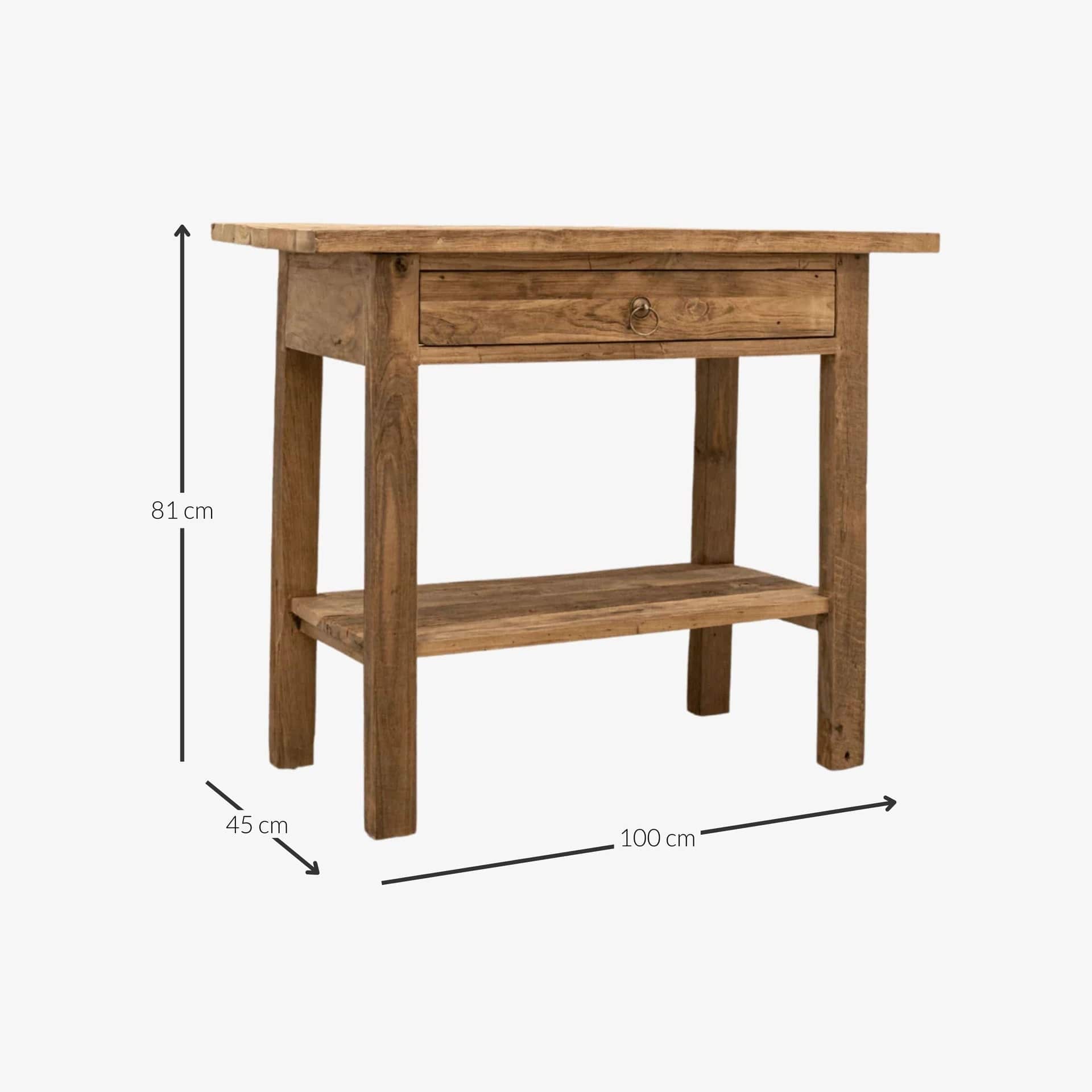 Zoco Home Furniture/Table Baik Console w/Drawer | 100x45x82cm