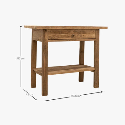 Zoco Home Furniture/Table Baik Console w/Drawer | 100x45x82cm