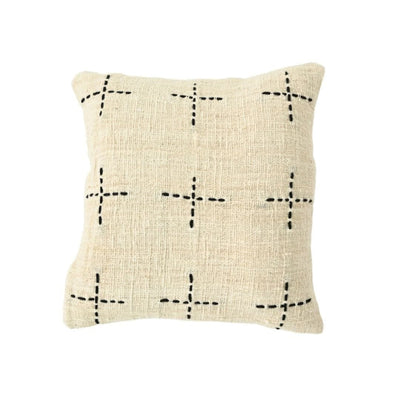 Zoco Home Decor/Textile Bali  Cushion Cover | White 45x45cm | Hand Stitch Motif