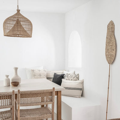 Zoco Home Decor/Textile Bali  Cushion Cover | White 45x45cm | Hand Stitch Motif