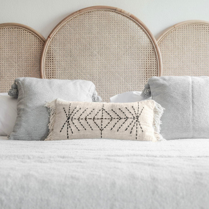 Zoco Home Textiles Bali Cushion Cover | White Tassel | 60x30cm