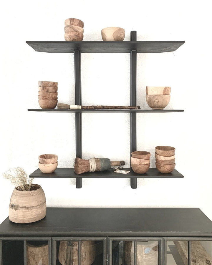 Zoco Home Furniture Bali Shelf | Black 90x20x100cm