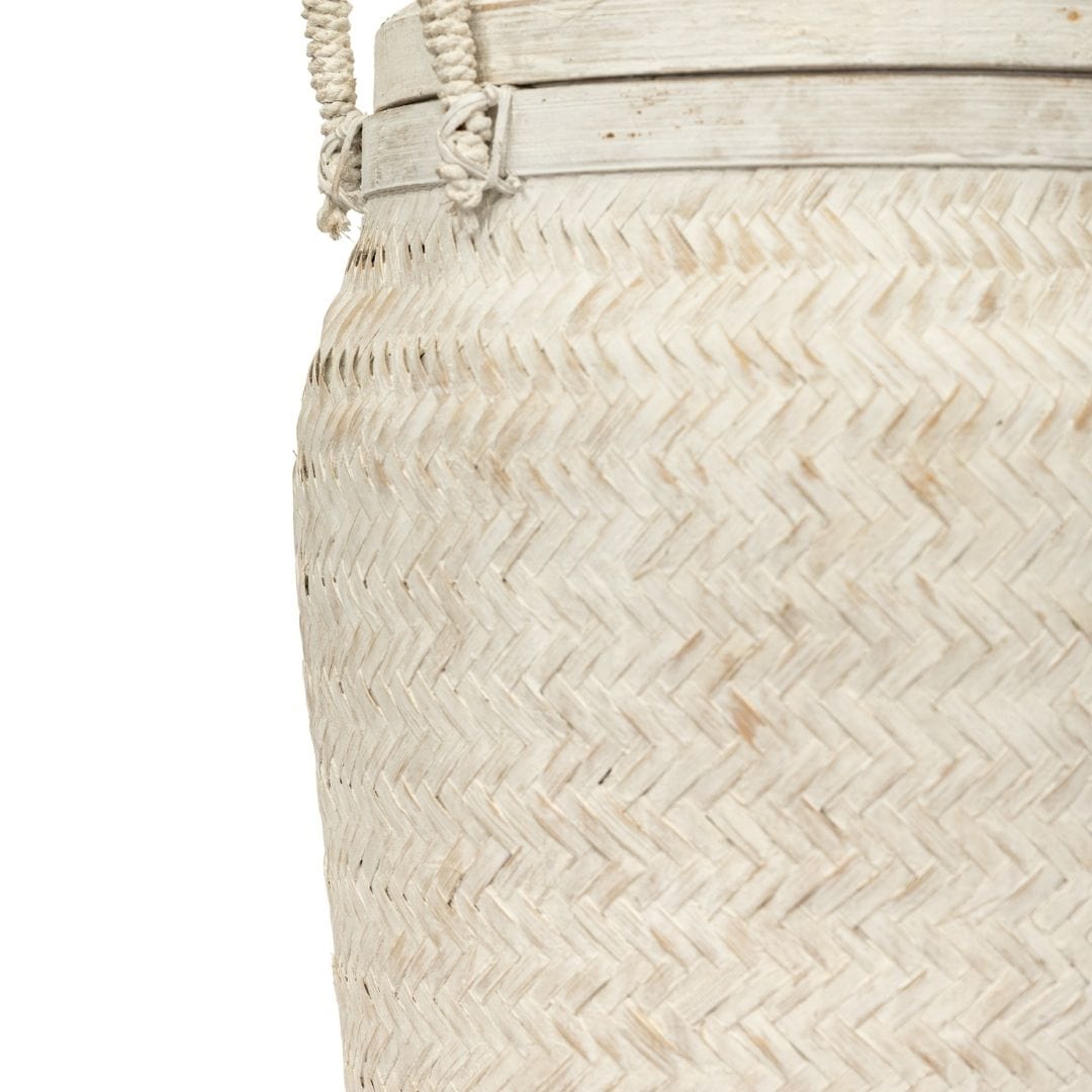Zoco Home Decor/Accessories Bamboo Basket | Whitewashed 30x60cm
