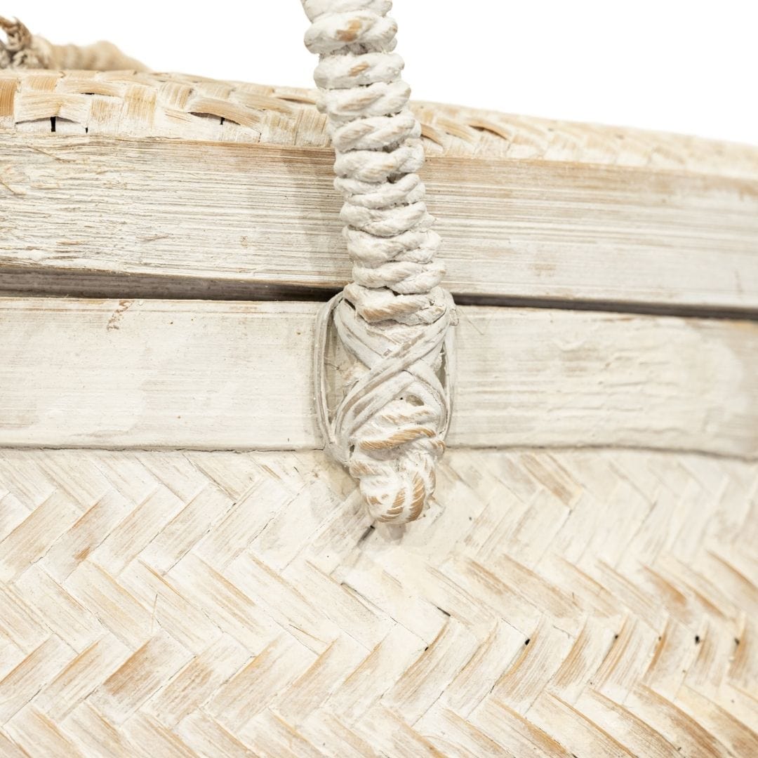 Zoco Home Decor/Accessories Bamboo Basket | Whitewashed 30x60cm
