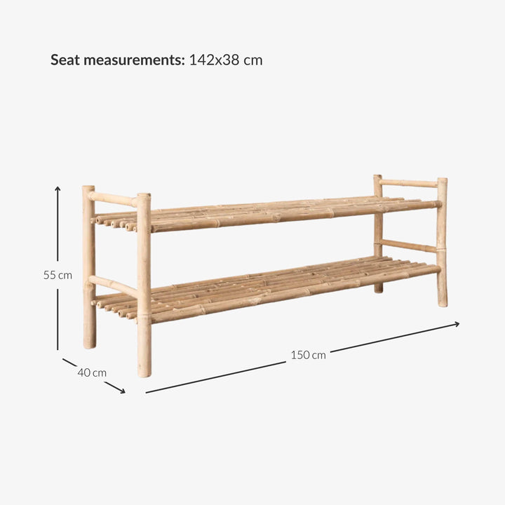 Zoco Home Bamboo Bench | 150x40x55cm