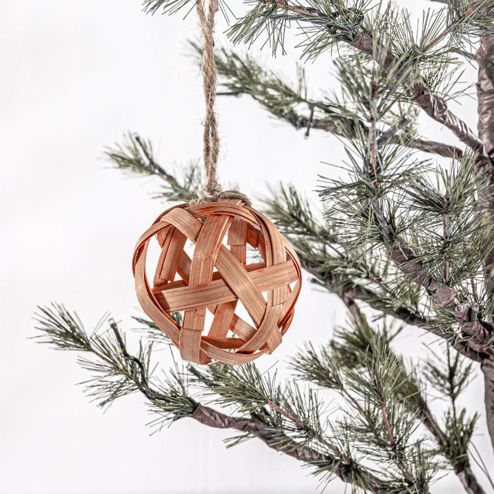 Zoco Home Christmas decor Bamboo Christmas Ball | Oatmeal