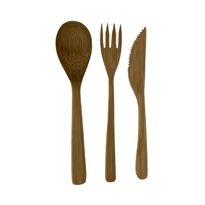 Zoco Home Decor/Kitchen Bamboo Cutlery set with jute bag