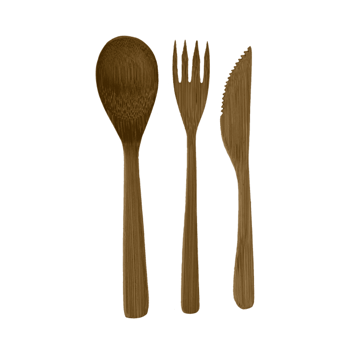 Zoco Home Home decor Bamboo Cutlery set with jute bag