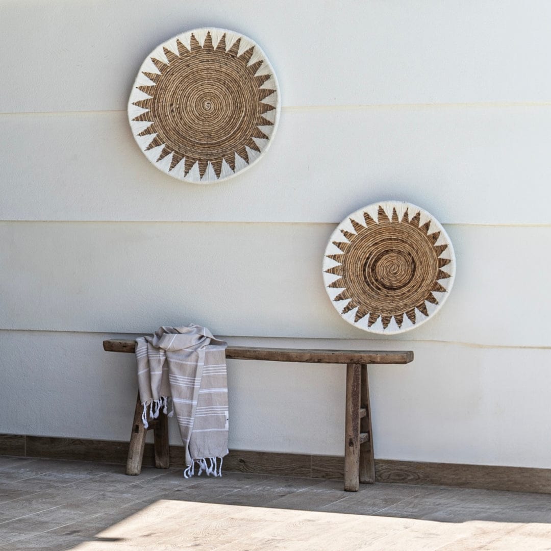 Zoco Home Decor/Accessories Banana Wall Deco Basket | White & Natural 50cm