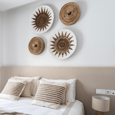 Zoco Home Decor/Accessories Banana Wall Deco Basket | White & Natural 60cm